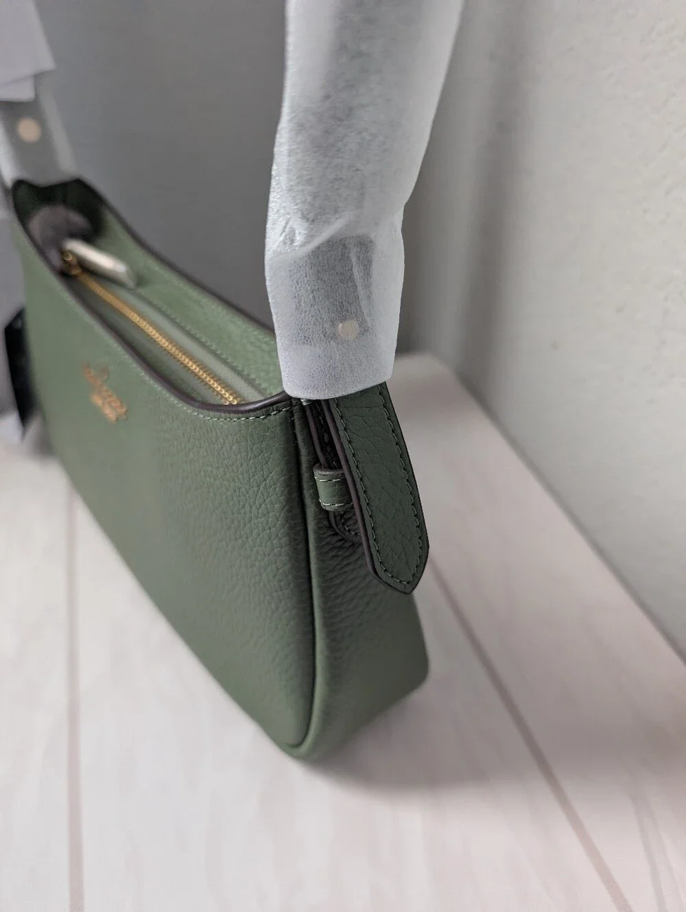 NWT Kate Spade KM545 Juliette Small Pebbled Leather  Shoulder Bag Balsam Green